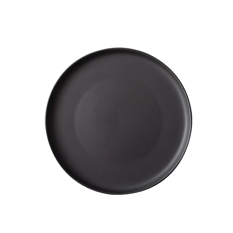 Japan and South Korea christmas ceramic plates pasta pizza Pan round household pendulum breakfast tray cake black flat plate