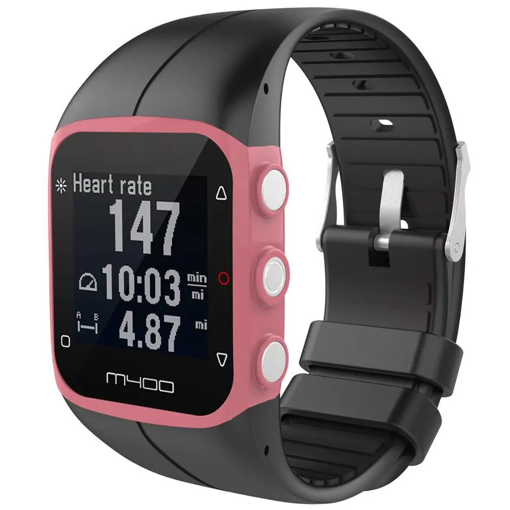  2in1 Silicone Smart Watch Band+TPU Full Case Cover For Polar M430 Polar M400 Sport Wrist Strap Repl - 33025064684