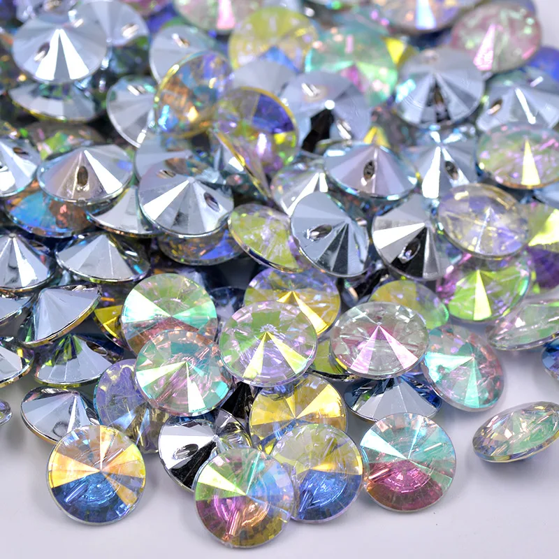 JUNAO, 13 мм, прозрачные кристаллы, AB Стразы, пуговицы, Круглые, для шитья, стразы, кристаллы, камни для пальто, одежда, скрапбукинг, ремесла