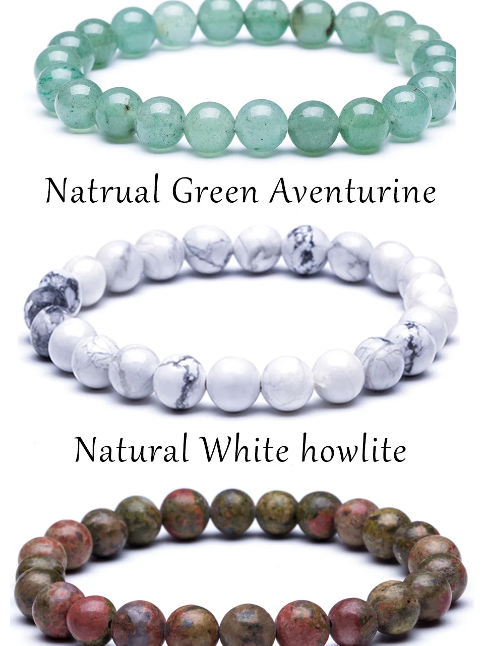 Natural Stone Beads Bracelets High Quality Tiger Eye Buddha Lava Round Beads Elasticity Rope Bracelets for women& men jewelry
