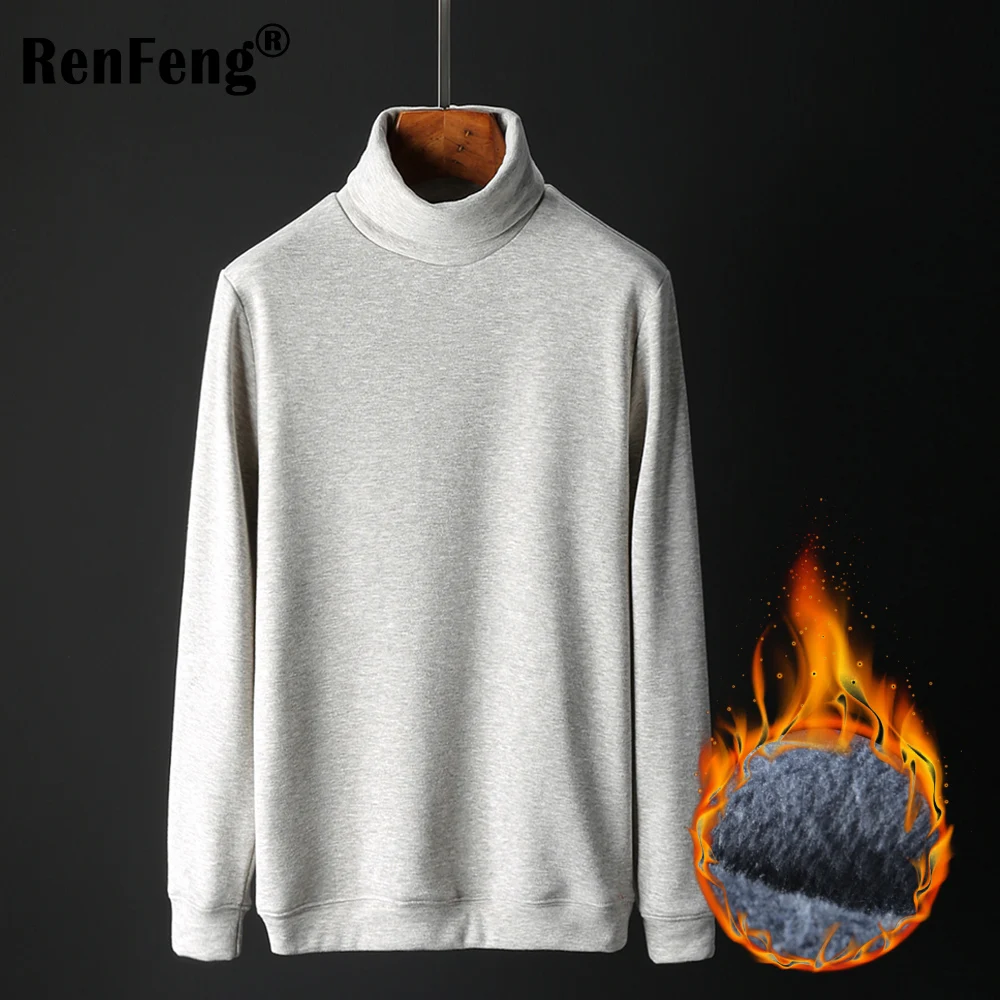 2018 Men's Fashion Winter Men Slim Fit Long Sleeve T shirt Thicken Flannel Thermal Underwear Basic Tops Turtleneck Undershirt Male (2)