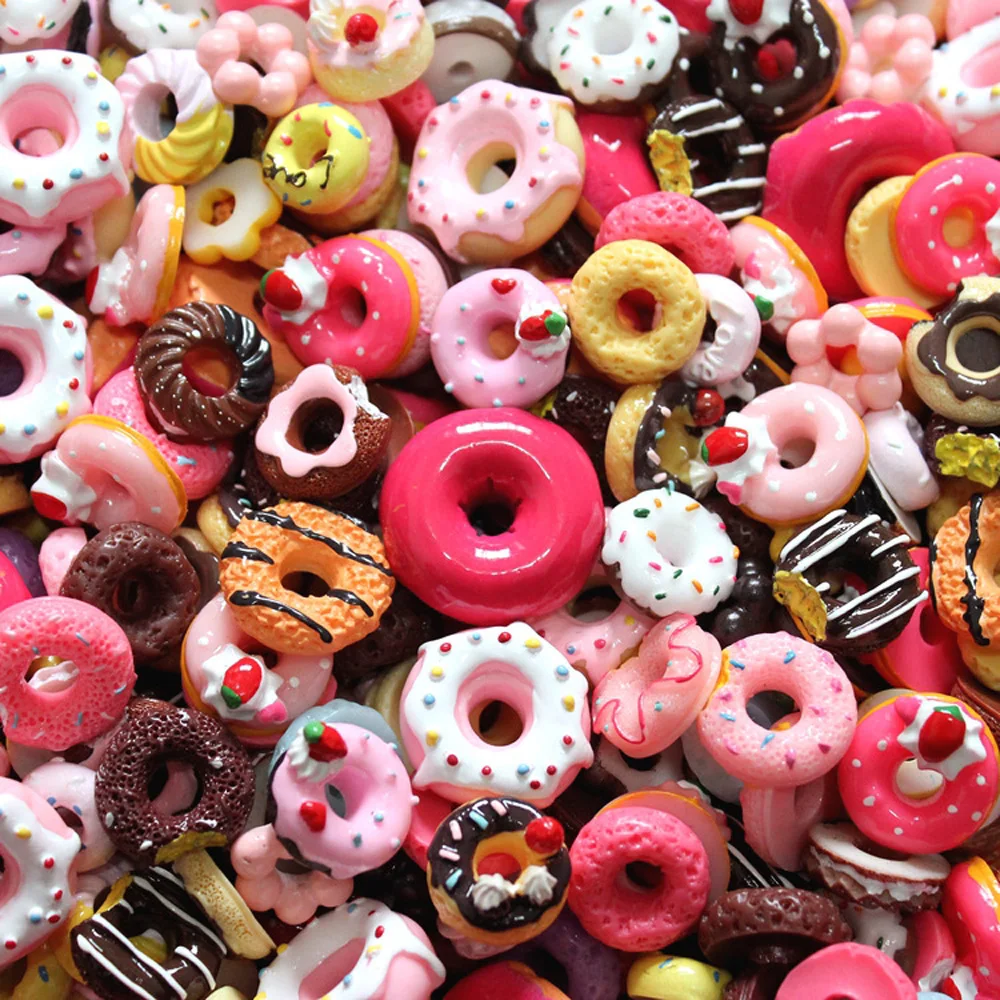 

10Pcs Cute Mini Play Toy Fruit Food Cake Candy Fruit Biscuit Donuts Miniature For Dolls Accessories Kitchen Play Toys Hot Sale