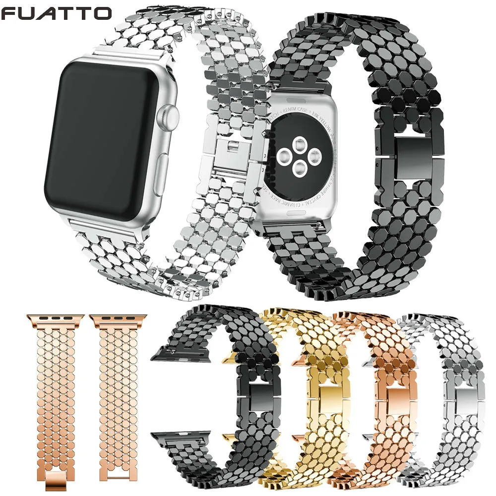 Ремешок из нержавеющей стали для Apple Watch Series 5 4 3 2 сменный Браслет с петлей 40 мм 44 42