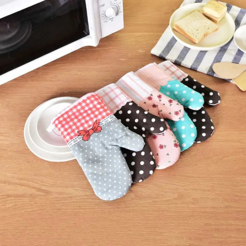 

2019 1PC Heat Resistant Microwave Oven Glove Non-slip Cotton Insulated Baking cooking Gloves Kitchen Tool Mitten