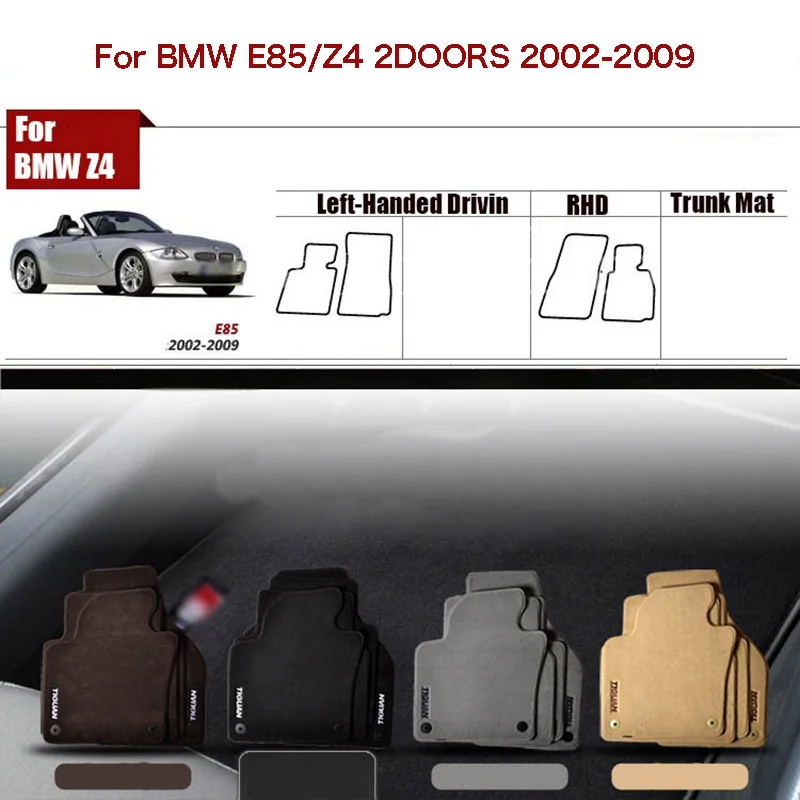 

2pcs Ipoboo Custom Made 1/2" Thickness Solid Nylon Interior Odorless Floor Carpet Mats Cover Fitted For BMW Z4 E85 2002-09