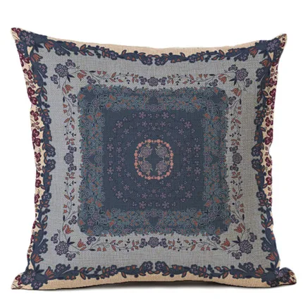 Colorful Abstract Ethnic Floral Classical Mandalas Pattern Prints Vintage Patchwork Retro Geometric Cushion Cover Pillow Case