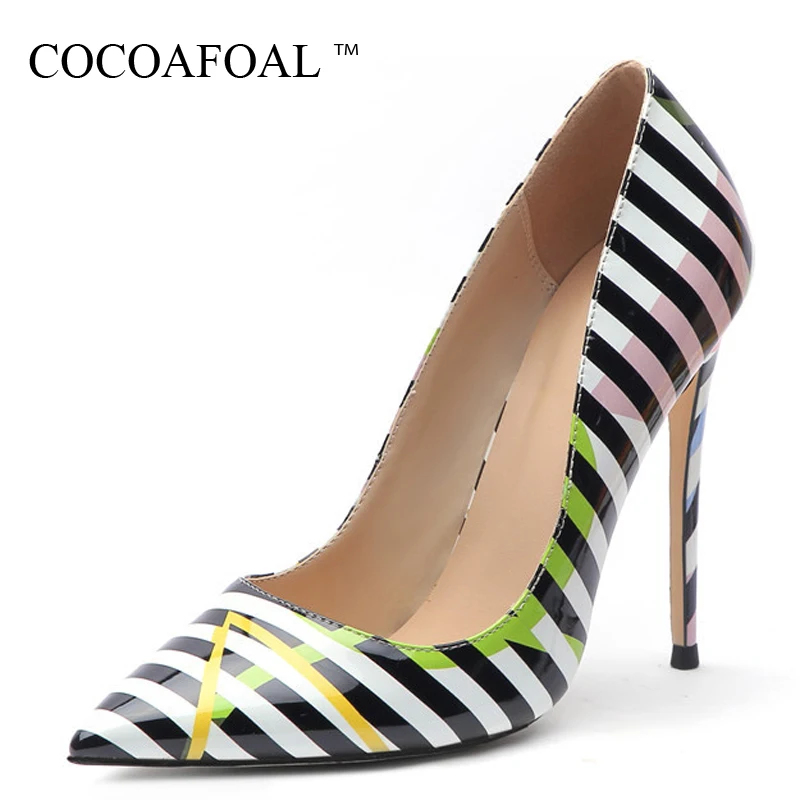 

COCOAFOAL Women's High Heels Shoes Woman Wedding Shoes Plus Size Party Pumps Fashion Sexy Pointed Toe Pumps Patent Leather 2019