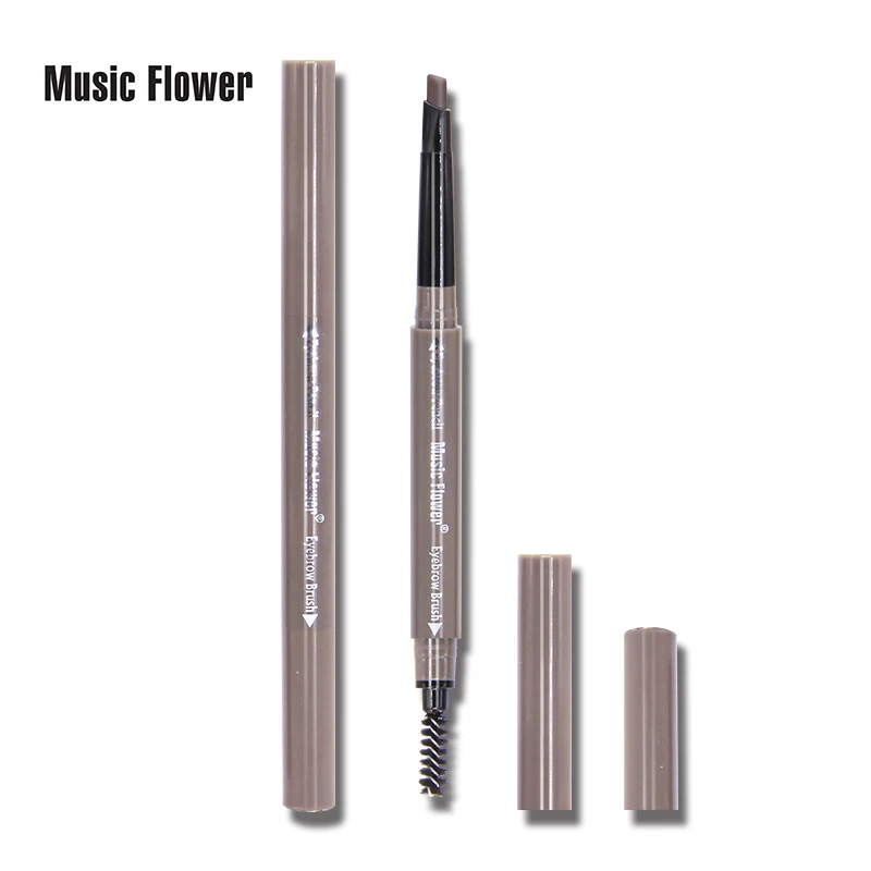 Brand Music Flower 3D Eyes Makeup Set Brown Matte Eyebrow Pencil Womens Eye Brow Enhancer Pen Lasting Make Up Brush 4 Colors