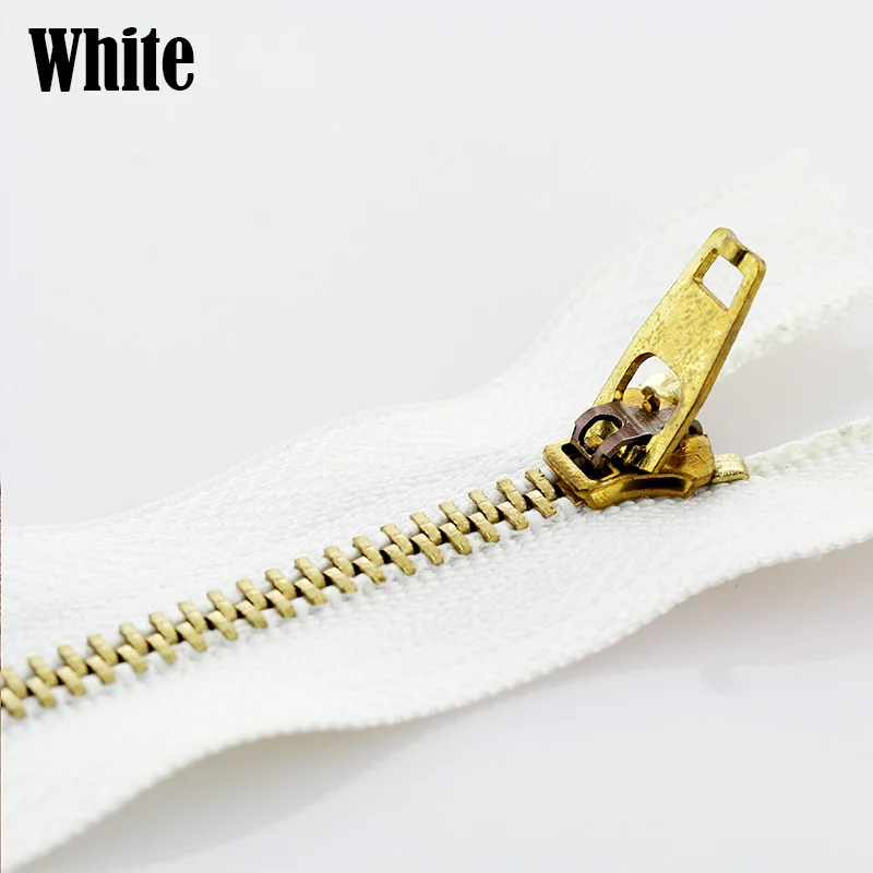 3# 5pcs 10/13/15/18/20cm metal brass auto lock close-end zippers for footwear fenim skirt sewing garment - Цвет: White