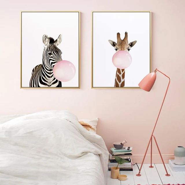 Lovely Animals Ing Bubbles Canvas Paintings Nursery Wall Art Lovely Animals Ing Bubbles Canvas Paintings Nursery Wall Art Nordic Posters Print Pictures For Kids Room