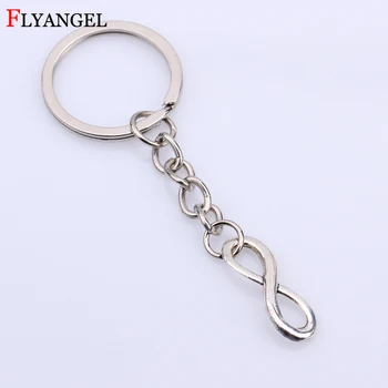 

New Infinity Pendant Keychain for Women Men Lucky Number Eight Geometric Silver Plating Color Key Chain Car Bag Key Ring Jewelry