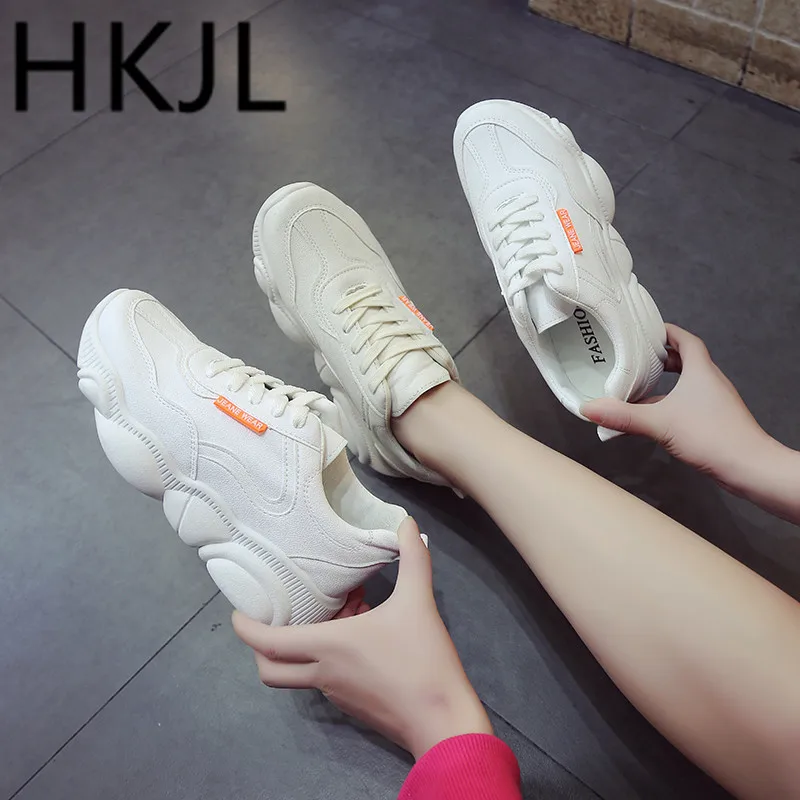 

HKJL Little white shoes female students 2019 spring new women's bear cubs shoes casual sports running shoes women's shoes A639
