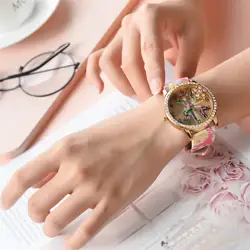 Женские часы 2018 розовое золото Модные женские пояса часы с Рейнстон Корпус Красочные ремень Reloj Mujer асеро Inoxidable