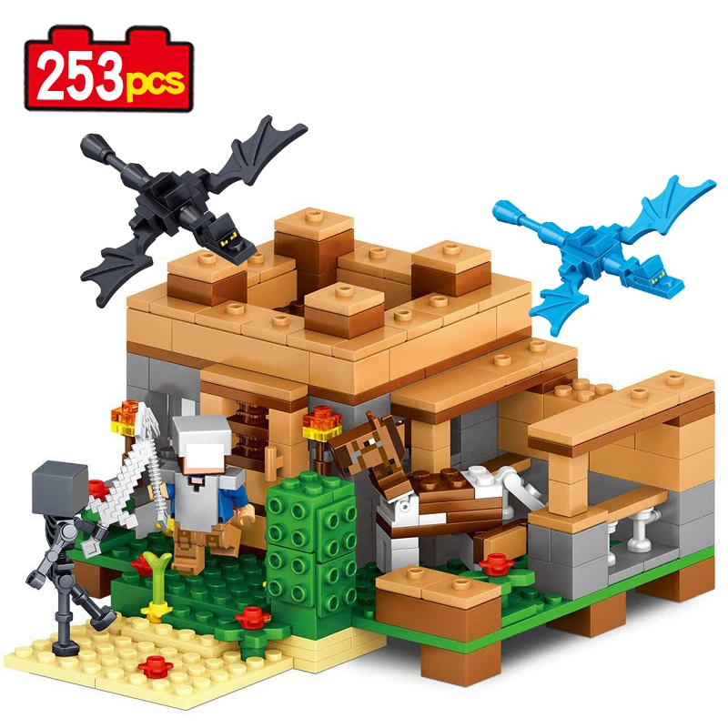 

253pcs Village Store building blocks of my world minecrafted Compatible Legoed figures brick toys for children gift