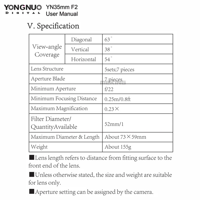 YONGNUO YN 35 мм F2 объектив камеры 1:2 AF/MF широкоугольный фиксированный/Прайм Автофокус Объектив для Nikon для Canon