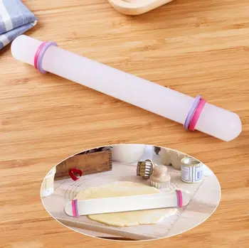 

DIY baking tool plastic PP non-stick 23cm White Non-Stick Adjustable Crafts Fondant Cake Dough Roller Fondant Rolling Pin
