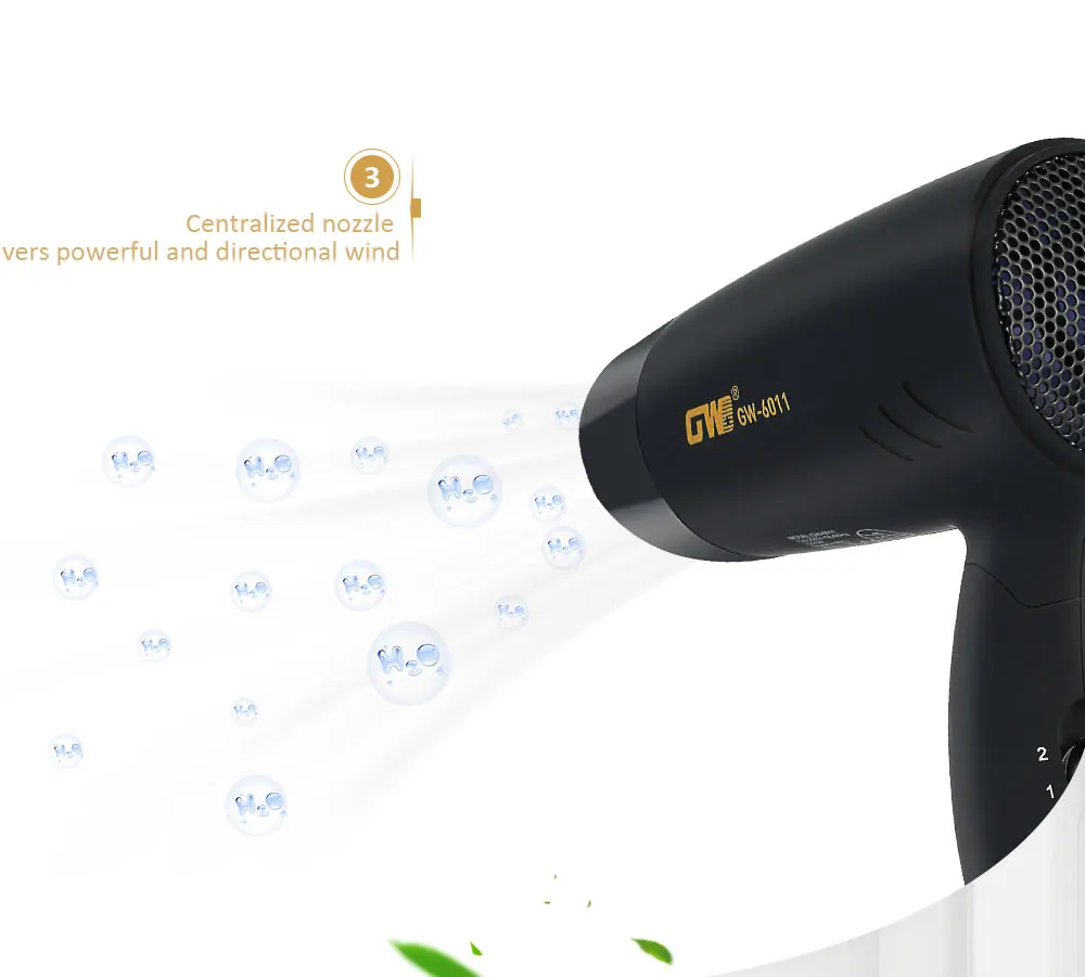 Guowei GW - 6011 Electric Mini Folding Compact Travel Hair Blow Dryer