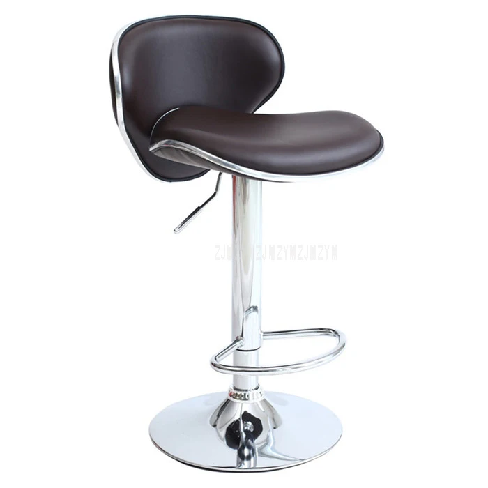 Нержавеющая сталь поворотный барный стул на стойке вращающийся 58-78 см регулируемая высота высокий барный стул со спинкой Мягкая Подушка - Цвет: Coffee