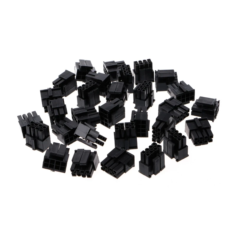 

30 Pcs 4.2mm 4+4P 8 Pin Female Power Connector For PC Computer CPU Plastic Shell #Aug.26