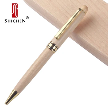 

Shichen A036 Yes novelty wooden design ballpoint pen with wood box 0.7mm&1.0mm nib. school office business wrinting pen