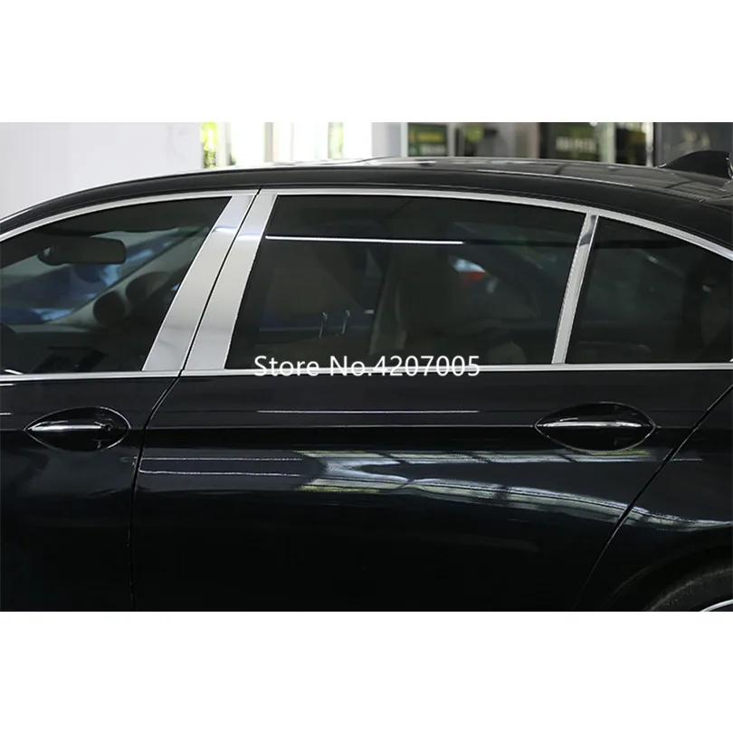 6 шт./компл. хром полированный алюминий B C оконная стойка для выступаюших деталей комплект Накладка для BMW 5 серии G30 автомобильные аксессуары