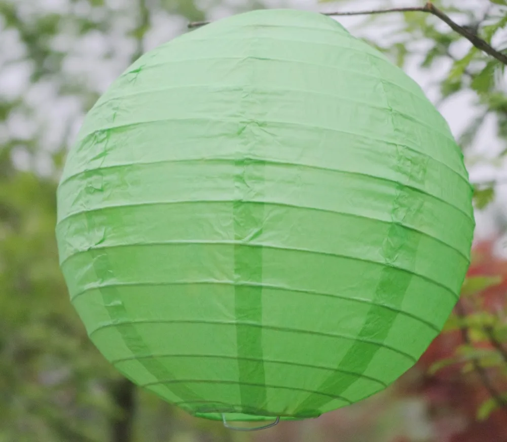 

(10pcs/Lot) 14''(35cm)Free Shipping Chinese Paper Lantern Round Green for party decoration Wedding Lantern Decorations