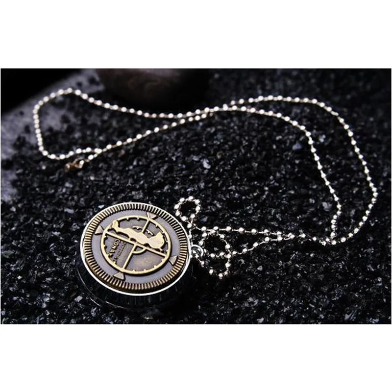 2017 rotated 360 degree male and female students quartz pocket watch anime detective Conan theme luminous pointer flip table european and american movies aladdin and the magic lamp quartz pocket watch do the old flip quartz watch chain table ds274