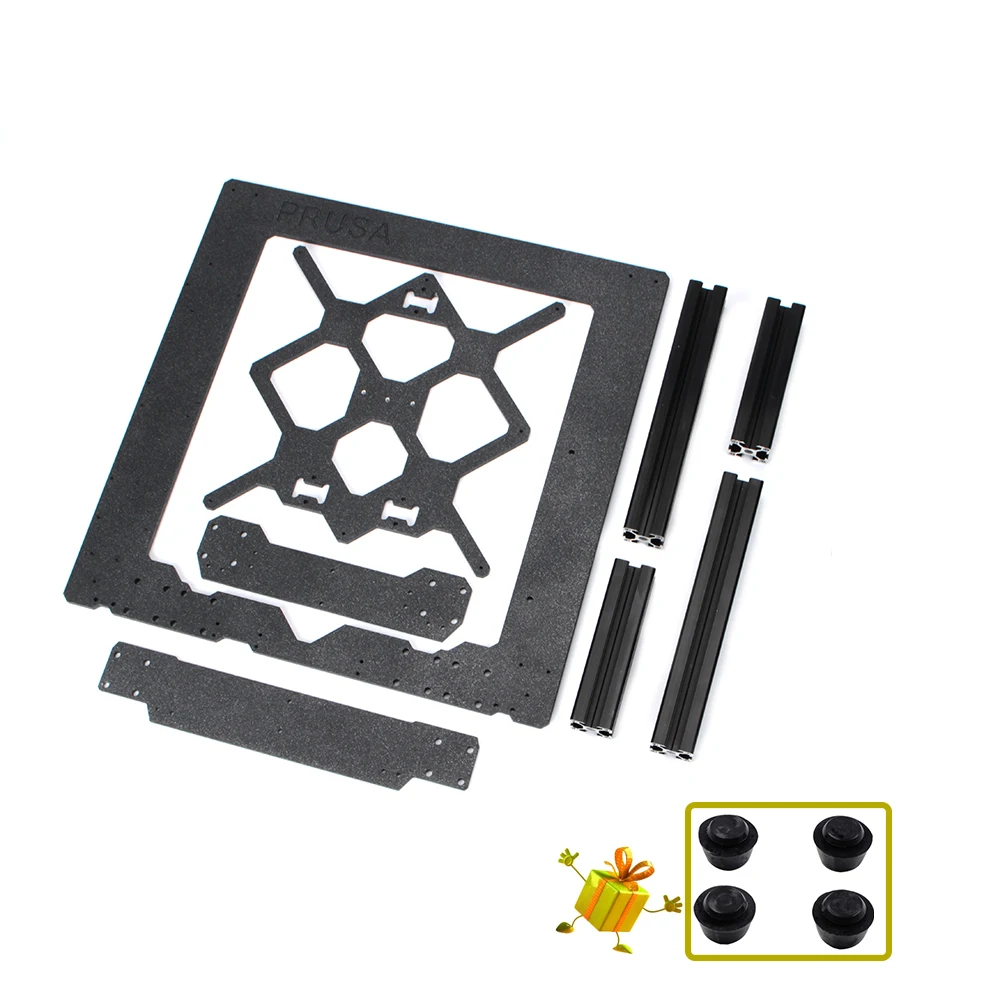 Клон Prusa i3 MK3 3d принтер части алюминиевый сплав рама Y каретки передняя с задней пластиной+ алюминиевый черный профиль комплект
