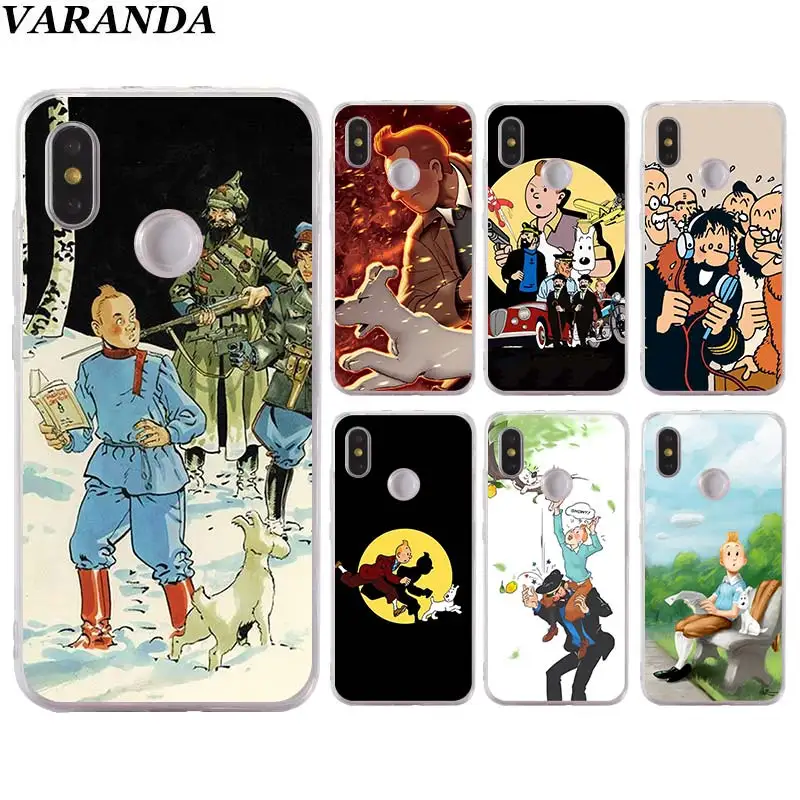 

Adventures Tintin Silicone case for Xiaomi Mi 9 8 A2 Lite Play Mix3 Redmi 6 6A Note 6Pro 7 Pro TPU Soft Phone case