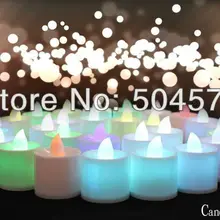 24 шт./партия разноцветные светодиоды Бездымная свеча светящиеся романтические праздничные события светящиеся свечи День рождения Декорации для свадьбы