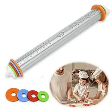 Длина Скалка регулируемого размера из нержавеющей стали помадка 43 см Скалка трафарет для выпечки скалка для теста Инструменты для выпечки