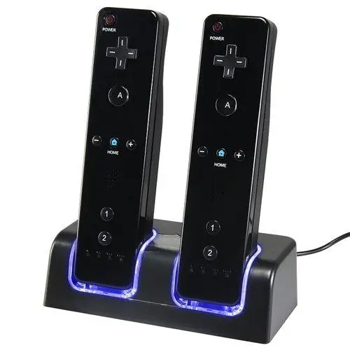 デュアル充電ステーションw/ 2 充電式電池 & ledライトwiiのリモコン用r30充電器 AliExpress