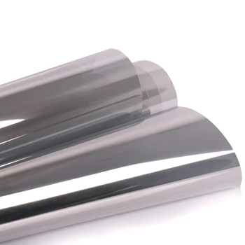 

SUNICE One Way Vision Window Foils House Decoration Silver&Silver Color Solar Tint Film Privacy Protection Window Film 0.7*5m