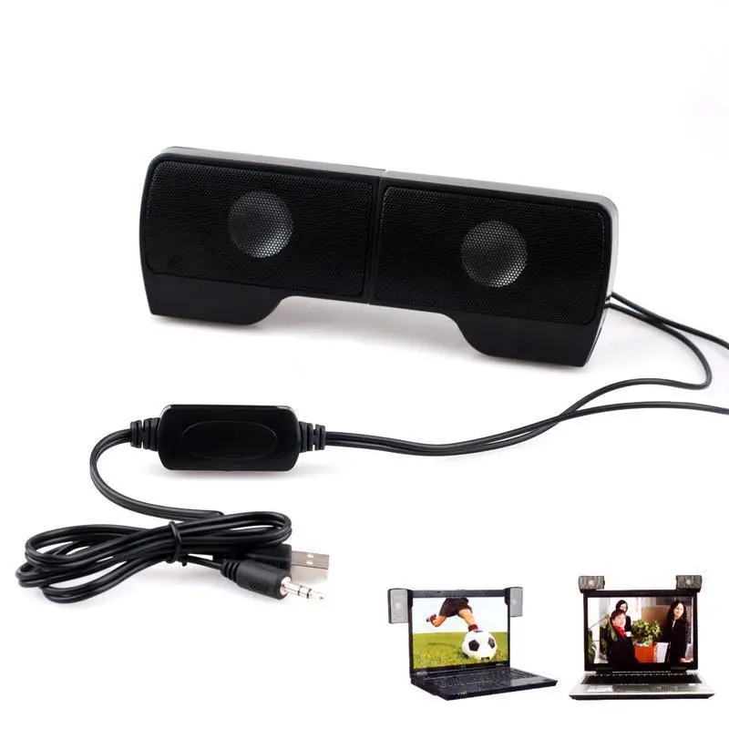 

Portable USB Powered Wired Speakers Desktop Laptop Notebook PC Computer Speaker System Black New Hot