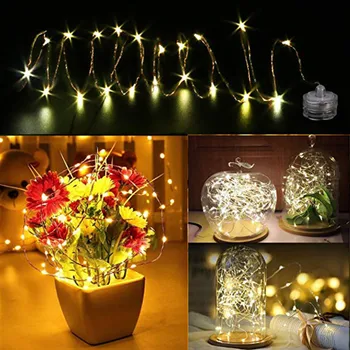 

1m 10 LED Submersible Waterproof Fairy Light Copper Wire String Lights Base Lamp Home Decoration Light Accessories FF#