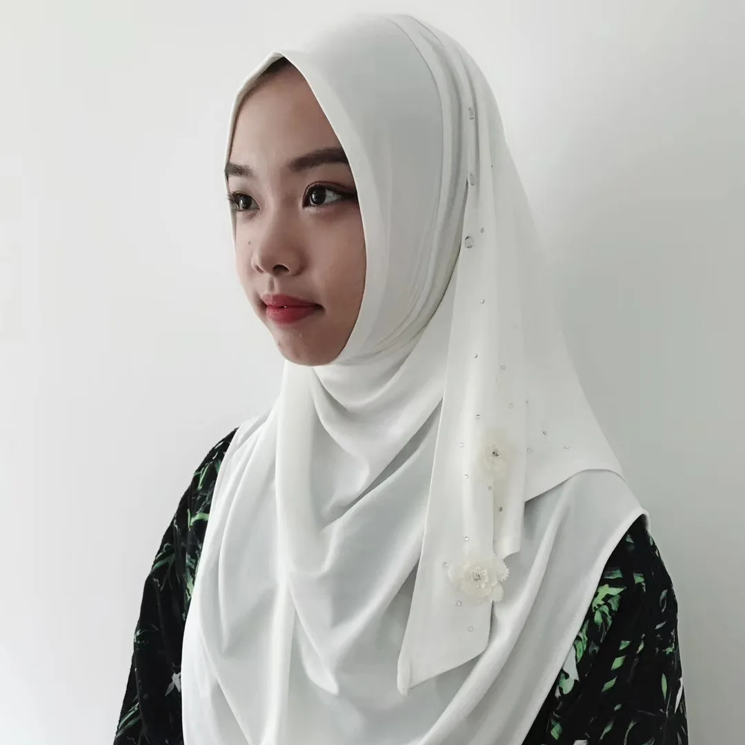 Мусульманские платки готовы носить хиджаб мгновенный цветочный Мода Муслима Шаль Исламская повязка на голову головные уборы