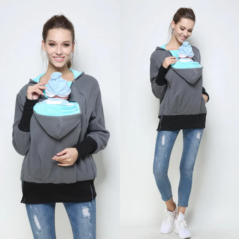 

Baby Maternity Cusual Sweatshirt Clothes 2018 New Pregnant Women Hoodies Thicken Wool Maternity Carrier Jackets Coat