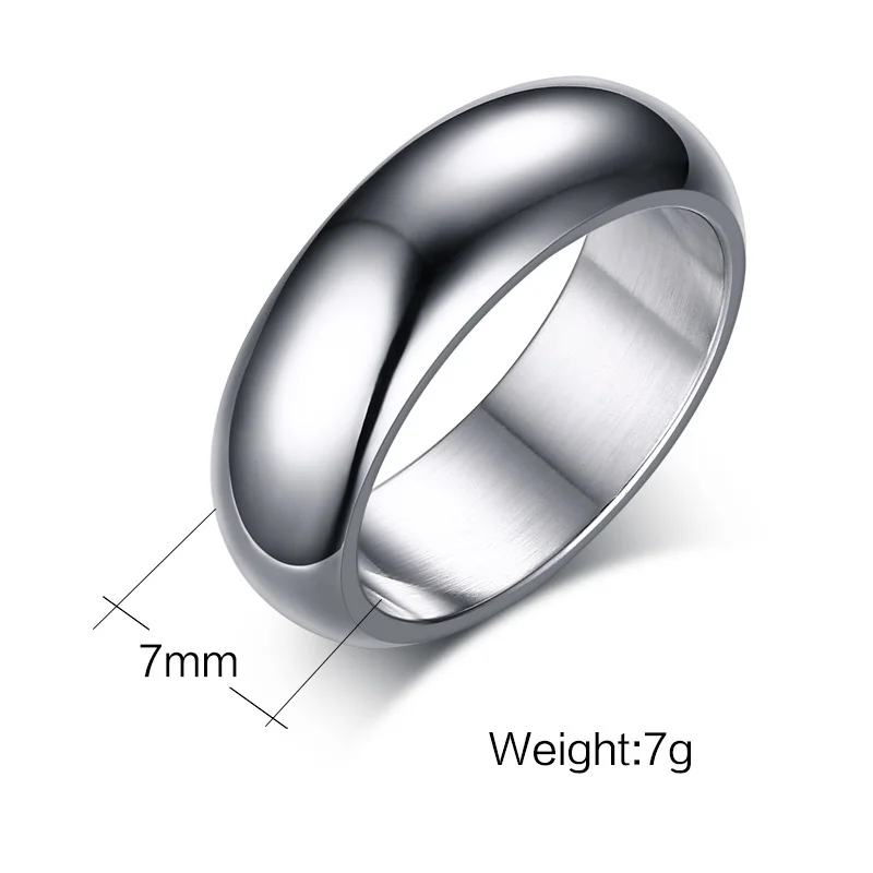Классические 7 мм обручальные кольца из нержавеющей стали, базовые кольца для мужчин и женщин, удобные, подходят для американских размеров от 6 до 13