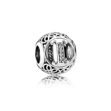 925 пробы серебряные бусины с символами я подвеска с прозрачными кубическими цирконами Бусины Европейский дизайн Шарм Браслеты браслеты для Для женщин, ювелирное изделие, подарок