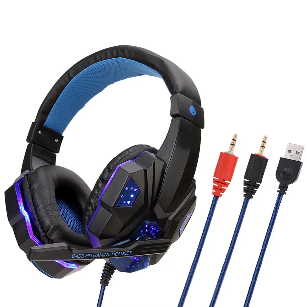 

QINERN 3.5mm Wired Earphone Gaming Headset PC Gamer Stereo Headphone with Microphone for Computer