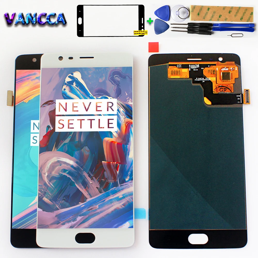 

Vancca 5.5 inch AMOLED For Oneplus 3 Three A3000 A3003 LCD Display Touch Screen Digitizer Assembly 1080*1920 Free Glassfilm Tool