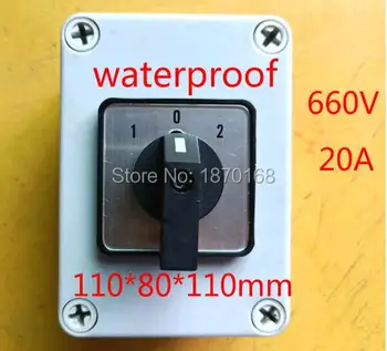 

LW28/SZW26-20/303.3 Ui 660V Ith 20A 3 Position Rotary Cam Changeover Switch w Control waterproof Box