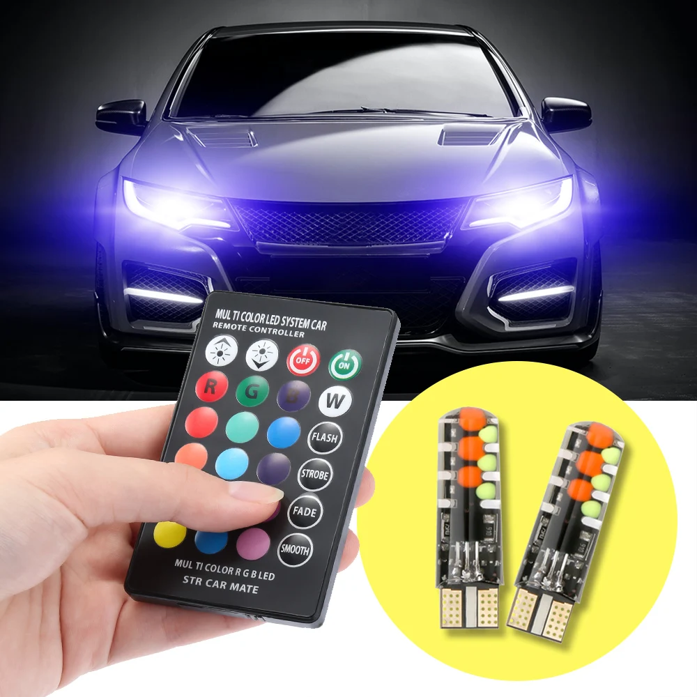 12V автомобиль RGB светодиодный T10 W5W 5050 SMD сигнальная лампа для чтения клина