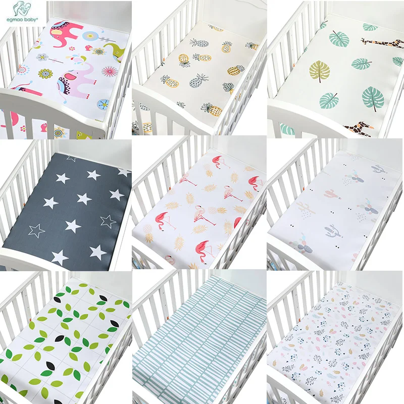 1PCS 130*70cm The Best Gift Newborn Baby Crib Fitted Sheet Soft Breathable Baby Bed Mattress Cover Potector Cartoon Newborn Bed