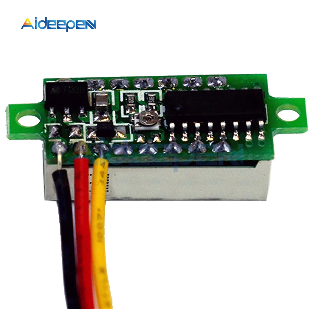 0.28 дюймов Постоянный ток Cветодиодный цифровой вольтметр 0-100В Измеритель напряжения Авто мобильный мощность Детектор напряжения 12В красный зеленый синий желтый Измерительные приборы