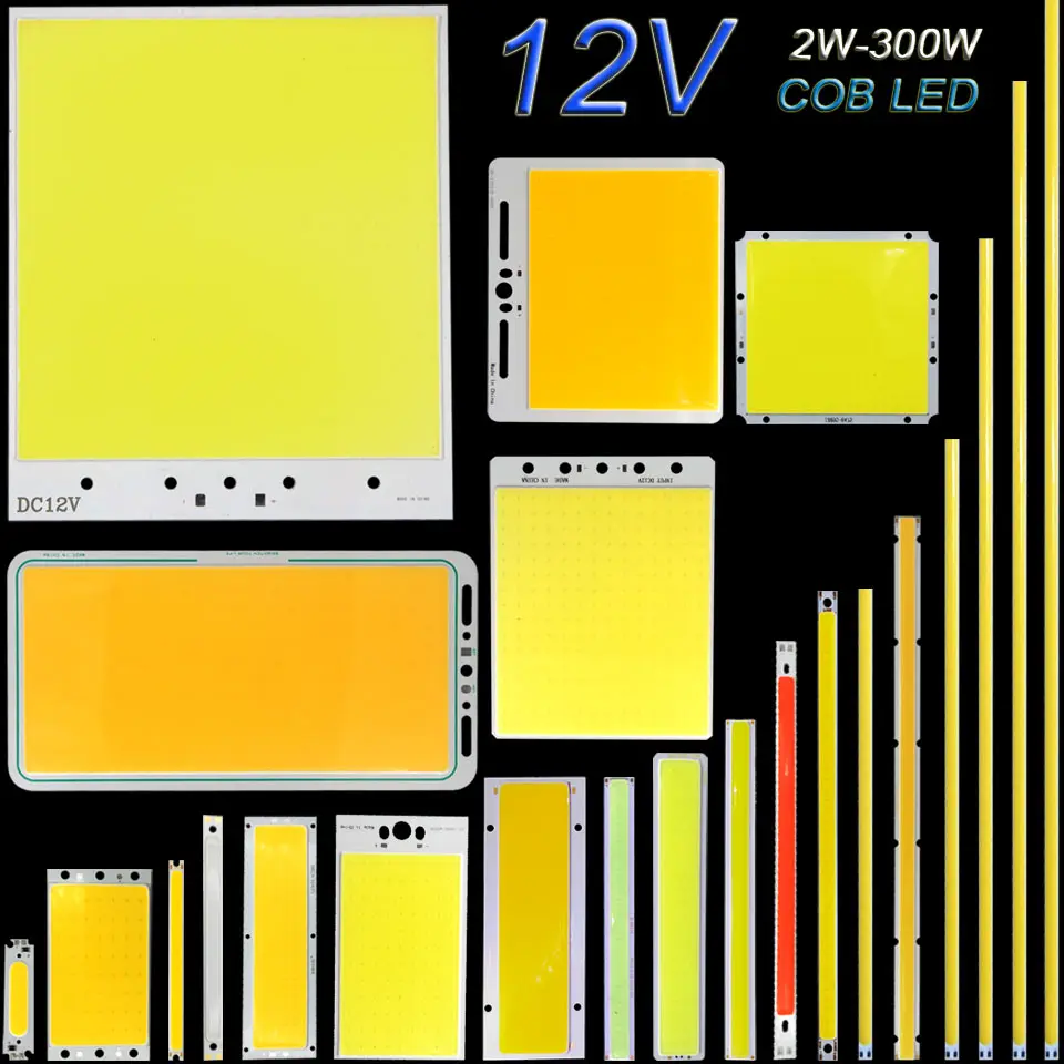 Светодиодная лента с COB матрицей на 12 В постоянного тока 5 Вт 10 20 50 200 300 Вт|led chip|cob