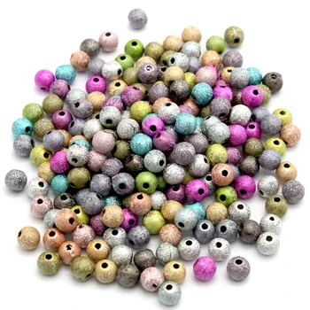 

Ranodm colors 4mm 6mm 8mm 10mm Metallic Glitter Acrylic Beads Spacer Loose Beads DIY Beaded Meterial Jewelry Making E0810