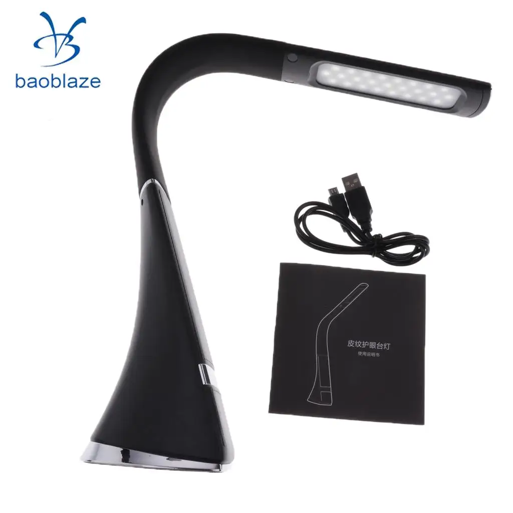 

6W Dimmable Rechargeable Touch Sensor LED Leather-like Folding Desk Table Light Reading Lamp