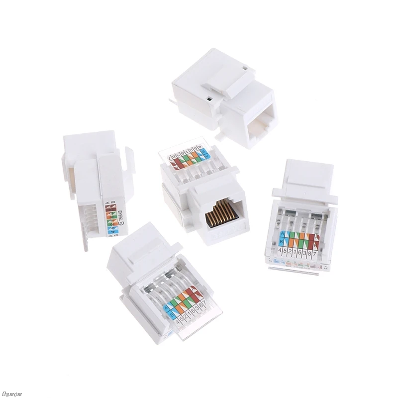 5 шт. UTP RJ45 CAT5E модульный инструмент-свободный разъем модуль для сети интегрированной проводки Damom