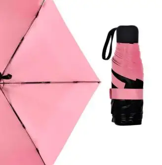 pink Portable colorful Mini Pocket Umbrella Fashion Rain Covers Compact Folding Travel Parasol Light umbrella - Цвет: pink